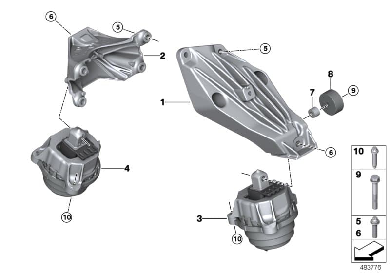 Подушка Двигателя BMW, 22116878247